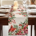 thumbnail image 3 of Table Runners 72 Inches Long Dress Scarves, Cardinal Bird Farmhouse Kitchen Table Runner, Coffee Tablerunners, Pine Cones Poinsettia Berry Floral Beige 16x72 Inch, 3 of 9