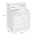 thumbnail image 2 of Afuhokles Nightstand Set of 2 with Charging Station, Night Stand End Table with Hutch and Storage Drawers, White, 2 of 9