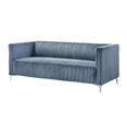 thumbnail image 6 of Home Design Gavin Velvet Square Arm Sofa with Plush Cushions and Modern Upholstery, Durable Frame for Living Room, Contemporary Blue Design, 6 of 6