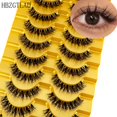 thumbnail image 2 of Pestañas de visón 8D/3D, tiras rusas con banda transparente, se parecen a extensiones de pestañas, tiras de pestañas rizadas en D, paquete de 10 pares, 2 of 4