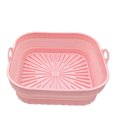 thumbnail image 2 of Kbndieu Silicone Air Fryer Liners Reusable, Foldable Airfryer Liners Square Air Fryer Silicone Basket Air Fryer Accessories for Baking Cooking, Pink on Cleaarance, 2 of 3