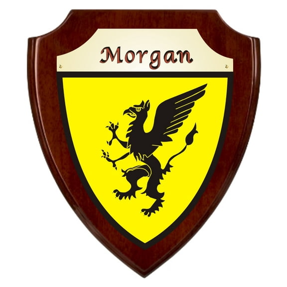 Morgan Irish Coat of Arms Shield Plaque - Rosewood Finish