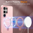 thumbnail image 2 of Dteck Magnetic for Samsung Galaxy S25 Ultra Case with Screen Protector Camera Lens Cover, Compatible with MagSafe, Military Grade Drop Ring Holder Translucent Slim Hard Back Soft Edge,Pink, 2 of 9