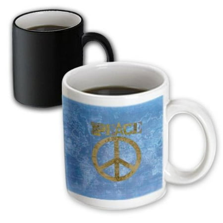 1738 Cognac - 3dRose Golden Shield with crossed swords and the Christian Cross and background in Cognac, Magic Transforming Mug, 11oz