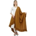 thumbnail image 2 of Phagun Indian Neck Wrap Cotton Dupatta Women Ethnic Chunni Ruffled Scarf-Brown, 2 of 5