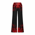 thumbnail image 4 of Cmfcve Men's Sweatpants Elastic Waistband Wide Leg Trousers Skater Streetwear Outdoor Straight Joggers Drawstring Flame Print Home Lounge Pants, 4 of 5