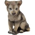 thumbnail image 5 of US 4.5 Inch Wolf Cub Sitting Decorative Statue Figurine, Gray and Cream, 5 of 6