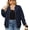 Navy Blue, variant on Women Plus Size Casual Zip Up Bomber Jacket Streetwear Outerwear
