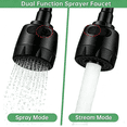 thumbnail image 5 of RV Kitchen Faucet,RV Camper Faucet Non-Metallic with 2 Handles Flexible Spout 360 Swivel 2-Function Sprayer for Campers,Trailers,Motorhomes,Fits 2-hole/3-hole 8-inch sinks,Matte Black, 5 of 7