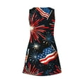 thumbnail image 6 of Tnhcen Women's Summer Independence Day Sleeveless V-Neck Dress - Lightweight Floral Print Sleepwear Nightgown Breathable Pajama Dress Homewear S-2XL Casual Loungewear, 6 of 7