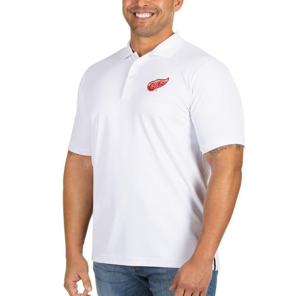 Men's Antigua White Detroit Red Wings Big & Tall Legacy Pique Polo