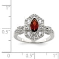 thumbnail image 2 of Sterling Silver Dark Red Marquise Cubic Zirconia Ring - Size 7, 2 of 2
