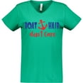 thumbnail image 3 of Inktastic Boat Hair Don't Care, Anchor, Sailing - Red Blue Women's V-Neck T-Shirt, 3 of 5