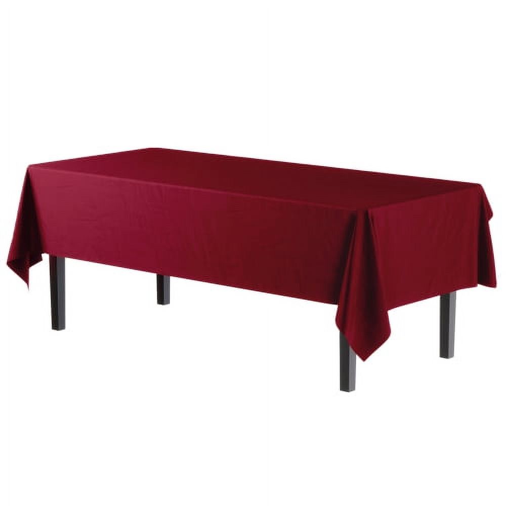 Exquisite Premium Plastic Tablecloths, 54" x 108", Burgundy, 12-Pack photo 5