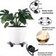 thumbnail image 2 of 5 paquetes de 12.8 pulgadas de metal para plantas con ruedas soporte grande para plantas de hierro forjado base de rodillos platillo para plantas inte, 2 of 8