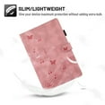 thumbnail image 6 of Dteck Folio Case for iPad 10th Generation 10.9 Inch, Multi-Angle Viewing Stand PU Leather Embossed Butterfly Soft TPU Back Cover with Card Slots & Pencil Holder Anto Sleep/Wake,Pink, 6 of 7
