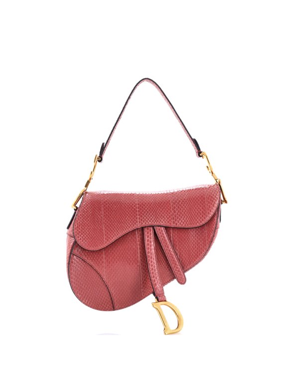 Pre-Owned Saddle Handbag Python Medium By Rebag