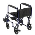 thumbnail image 2 of Drive Medical Lightweight Transport Wheelchair, 19" Seat, Blue, 2 of 6
