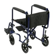 Drive Medical Lightweight Transport Wheelchair, 19 Seat, Blue
