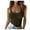 Army green, variant on Womens Tank Tops Ribbed U Neck Sleeveless Shirts Slim Comfy Summer Casual Going out Tops Basic Tee