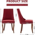 thumbnail image 3 of Mid Century Dining Chairs Dining Chairs Set of 2，Linen Tufted Kitchen Dining Room Chair with Solid Wood Legs, Fabric Upholstered Dining Chair, 3 of 7