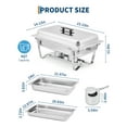 thumbnail image 2 of 4-Piece 8QT Rectangular Stainless Steel Chafer Set: Buffet Servers & Warmers with Lids & Foldable Frames, Perfect for Parties and Wedding Catering, 2 of 8