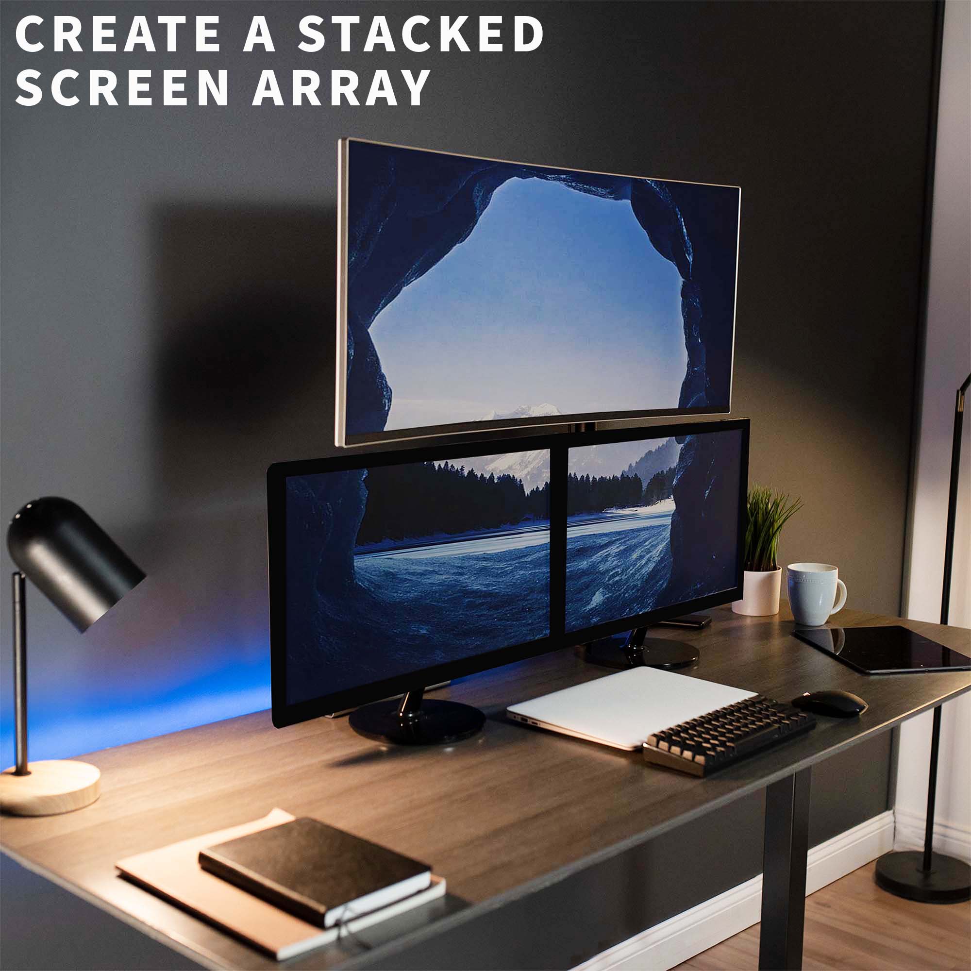 Single Monitor Desk Mount Extra Tall Fully Adjustable Stand for up to 32
