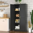 thumbnail image 4 of Polup 60'' Tall Metal Pantry Cabinet Cupboards with Doors Adjustable Shelves Black Cabinet Office, 4 of 8
