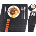 thumbnail image 1 of set De Table Feutre 6 Sets Antidrapant Lavable Chaleur Rsiste Et Dessous De Verres Et Pochettes Porte-couverts Pour Cuisine Restaurant, 1 of 5