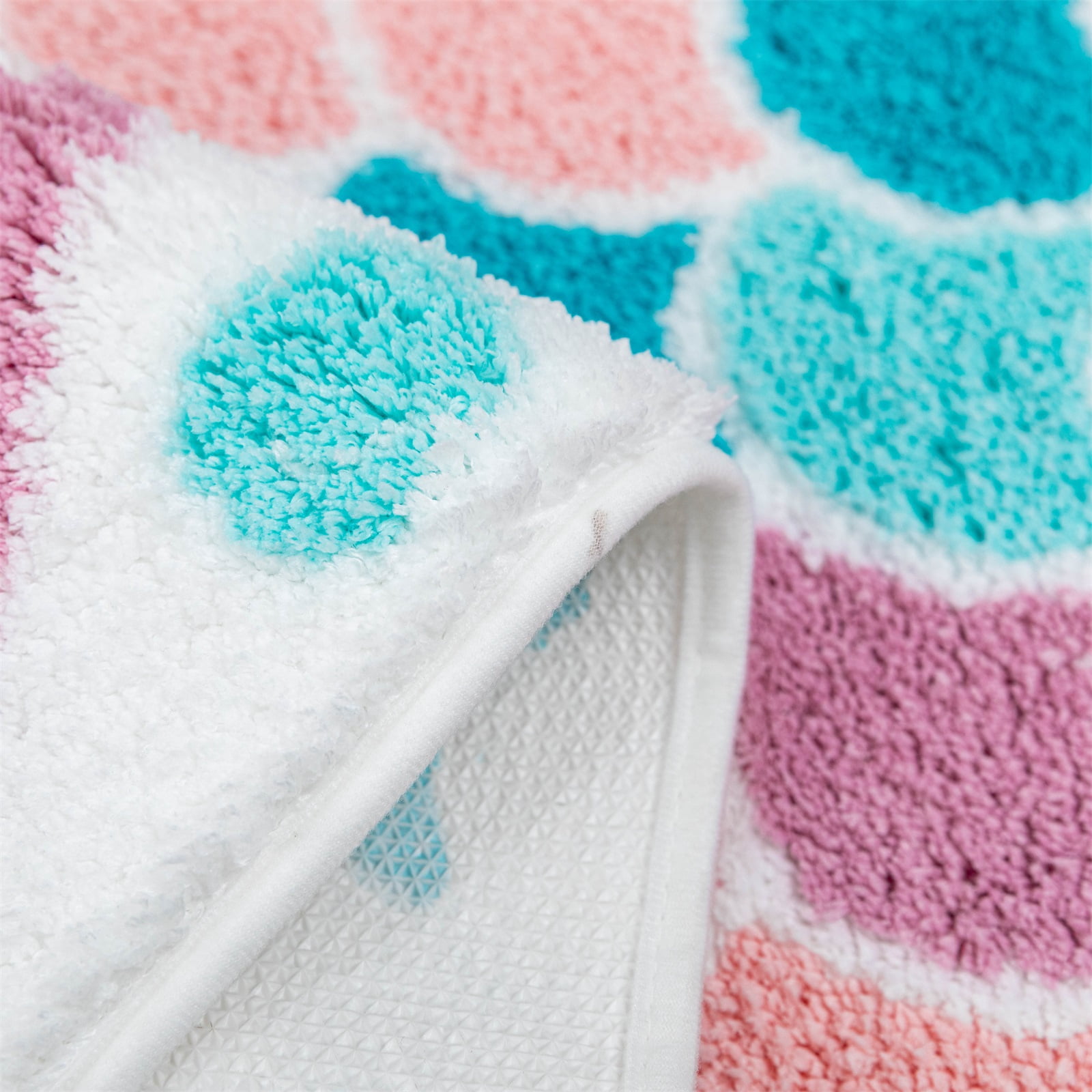 yingda1992 Mermaid Bath Mat Cute Pink Ocean Fish Scales Tail Shape Non-Slip Bathroom Rugs Absorbent Shower Bathtub Carpet 39.4x23.6in