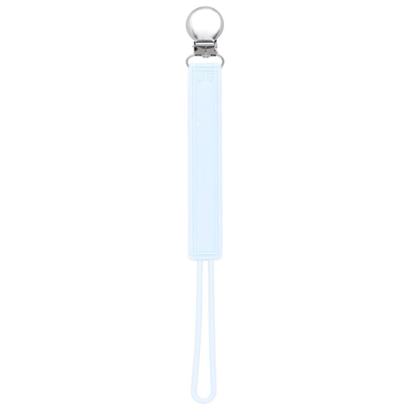 Classic Baby Blue All Silicone One Piece Pacifier Clip