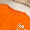thumbnail image 5 of Atogsazn Baby Boys Girls Halloween Set Kids Print Crewneck Long Sleeve Sweatshirt and Sweatpants Set Outfit Fall Clothes Orange 3-7 Years, 5 of 8