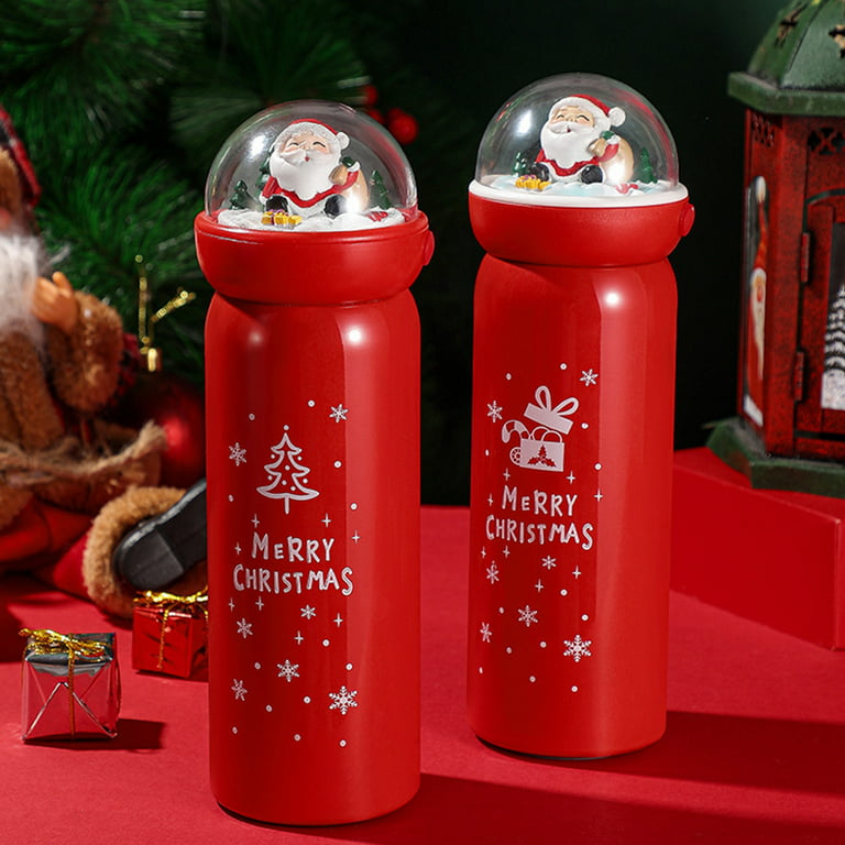 Christmas Snowman Vacuum Thermos,Portable Thermo Mug,Leak Proof 304  Stainless Steel Vacuum Insulated Water Bottle for Sports Travel Christmas  Gift