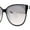 Black White / Silver Mirror, variant on Womens Stylish Inset Lens Horn Rim Oversize Plastic Sunglasses Black White Silver Mirror