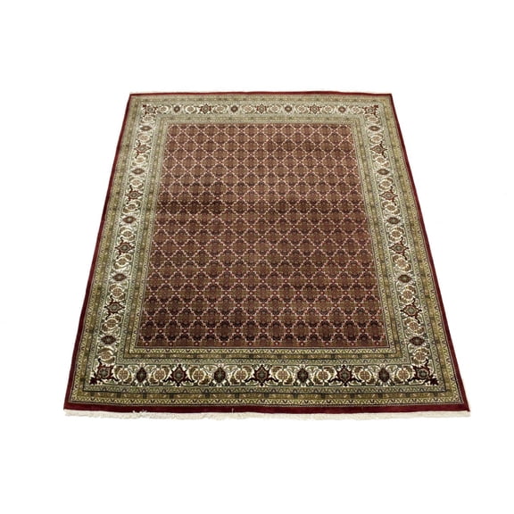 MagicRugs Red Floral Geometric 7X8 Tabriz Fish Mahi Oriental Rug