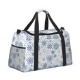 thumbnail image 2 of Balery Retro ice blue snowflakes Bolsa de Gimnasio para Mujeres, Bolsa de Viaje con Bolsillo Húmedo, Bolsa de Fin de Semana para Mujeres, Bolsa de Viaje Resistente al Agua, 2 of 7