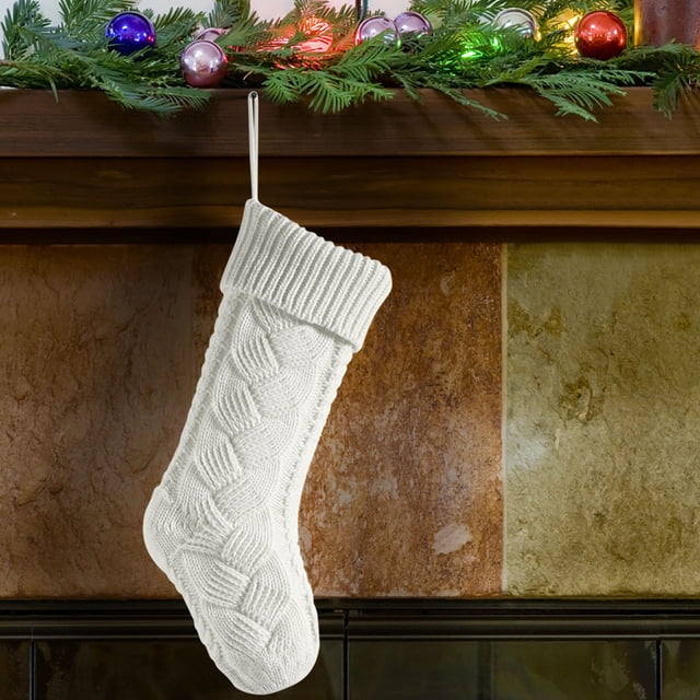 Xihbxyly Medias Navideñas Tejidas, Diseño de Bolsa de Regalo de Lana, Decoración Navideña con Patrones de Copos de Nieve y Árboles, Ambiente Acogedor para El Hogar, Perfectas para Guardar Dulces y Re