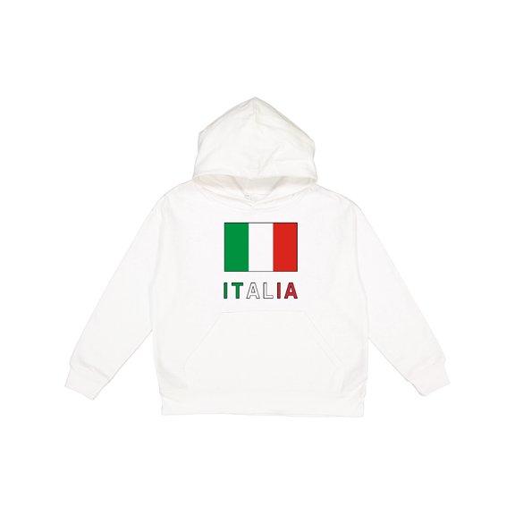 Inktastic Italy Flag & Italia Black Border Youth Hoodie Sweatshirt