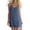 Navy, variant on Ladies Adjustable Strap Front Snap Button Sleeveless V-Neck Casual Dress