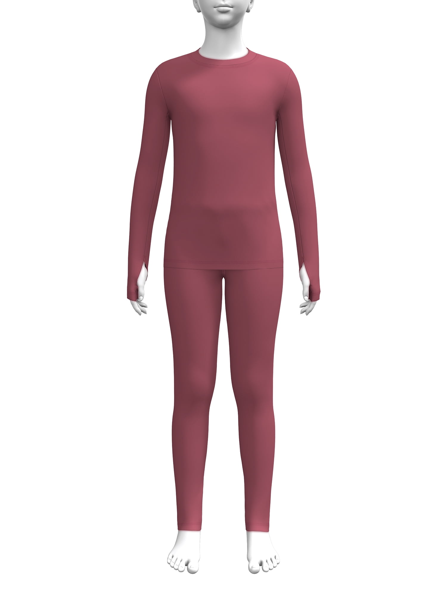 Athletic Works Girls Performance Thermal Base Layer 2PC Set, Sizes XS-XXL