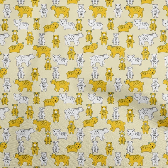 oneOone Cotton Poplin Twill Light Yellow Fabric Animal Diy Clothing Quilting Fabric Print Fabric By Yard 56 Inch Wide