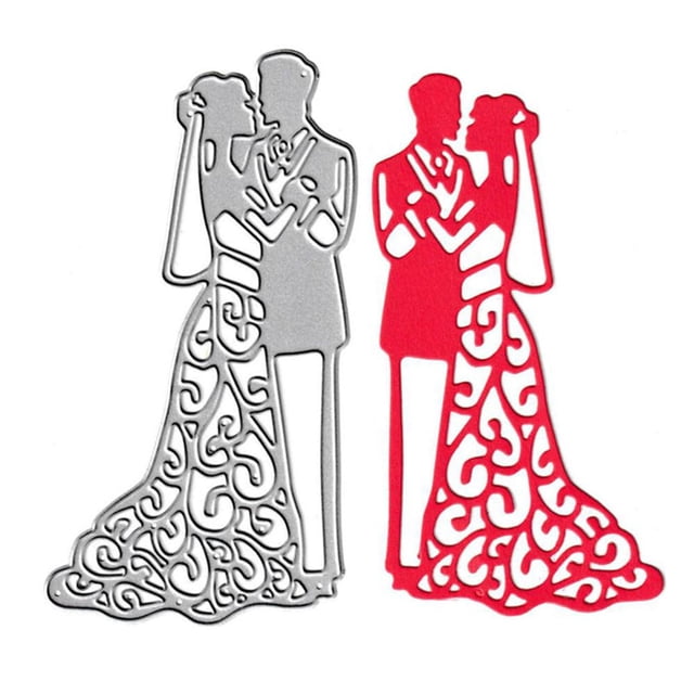 Cutting Dies HGSALK para novia, amante, novio, tarjeta de boda, artesanía