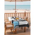 thumbnail image 2 of Outdoor Tablecloth with Umbrella Hole for Patio/Picnic/Party/Camping, Modern Geometric Blue Black Waterproof Table Cloth Rectangle Table Cover Washable, Abstract Minimalist Color Blocks (60"x 84"), 2 of 8