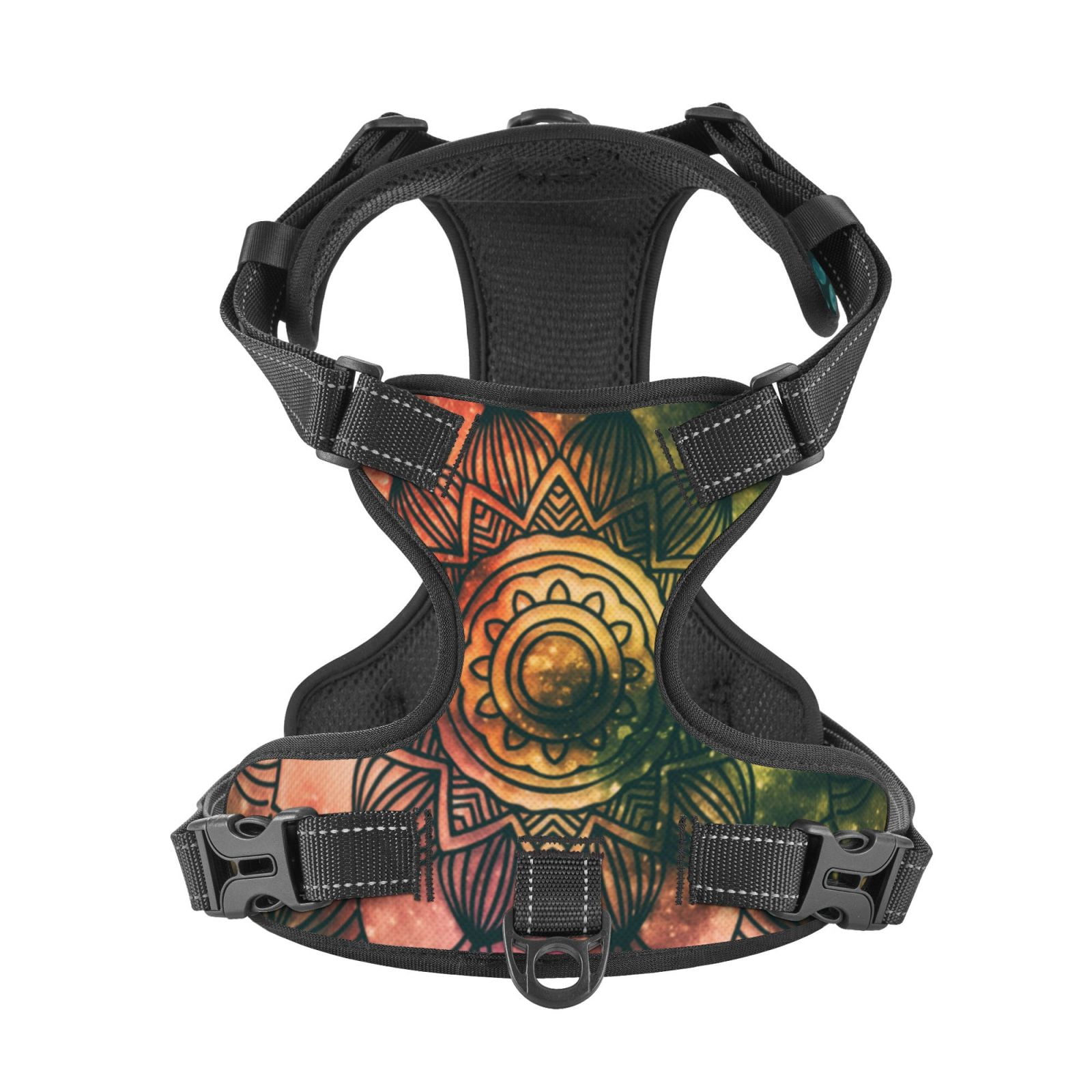 Kdxio Mandala Print No Pull Dog Harness Adjustable Reflective Oxford Easy Control Medium Large Dog Harness for Training and Everyday-Large