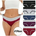 thumbnail image 2 of Women Cotton Underwear High Rise Smooth Breathable Briefs Hipster Panties 5Pack, 2 of 9