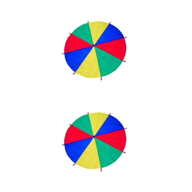 Naiovety Juguete vibrante para exteriores para niños Juego de paracaídas arcoíris para juego activo y ejercicio 2M Tipo 1 2Conjunto