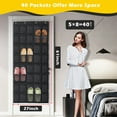 thumbnail image 2 of Retrocular 40 Pockets Over the Door Shoe Organizer, Hanging Mesh Pockets Shoe Rack Storage Closet Organizer, Black, 2 of 6