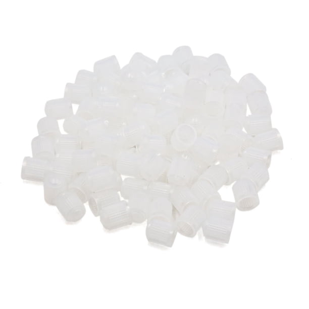 100uds Plástico Blanco Tapón Guardapolvo Tapas de La Válvula del Neumático Llanta para Coche