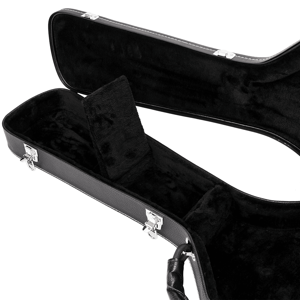 Tcbosik Electric Bass Hard Case with Lock, Fits for Standard Electric Bass Guitar, Black