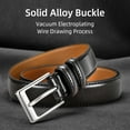 thumbnail image 5 of Mens Belt,VOLIBELT Leather Dress Belts with Single Prong Buckle for Suits, Jeans, Uniform,Black, 5 of 5